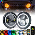 Xprite 7" LED RGB Halo Headlights 2007-2018 Wrangler