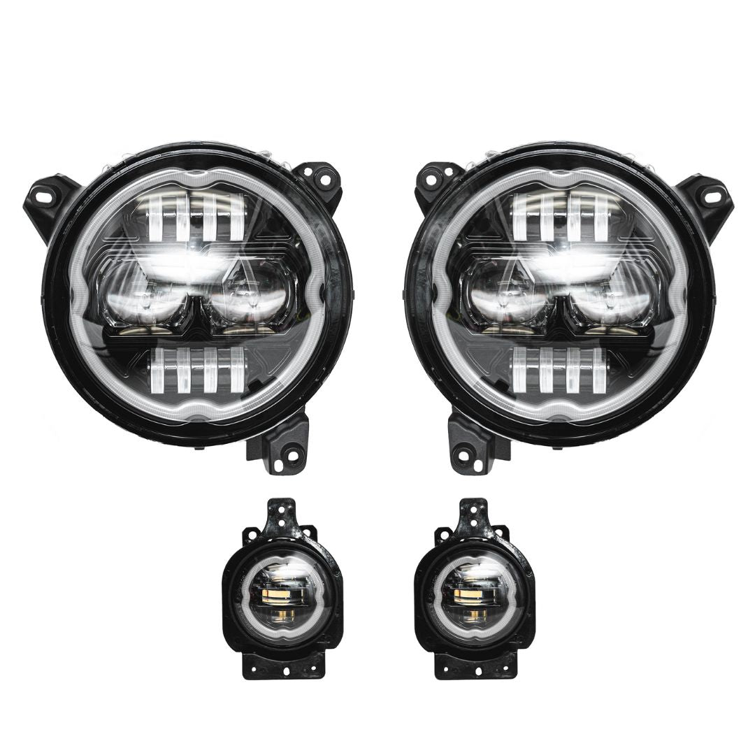 Xprite 9-Inch RGB-W Headlights with DRL & Halo