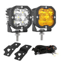 3 Inch 80W 9600LM LED Pods Lights White&Yellow with A-Pillar Mounting Bracket For Bronco 2/4 Door 2021 2022