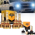 For 2003-2006 Silverado 2500 HD F-16 Plus Series Built-in Canbus Automotive Grade 14000LM LED Light Bulbs High Low Beam Bundle