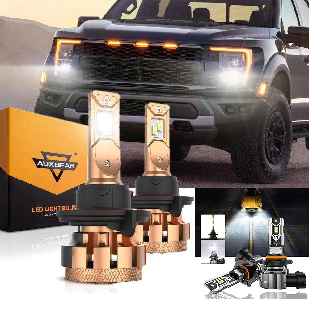For 2004-2014 F150 F-16 Plus Series H13 Built-in Canbus Automotive Grade 14000LM LED Light Bulbs High Low Beam Bundle
