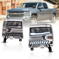 LED Headlight Assembly Reflection Bowl Chrome For 2016-2018 Silverado 1500 4th Gen Facelift