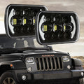 (2pcs/set) 130W 7x6 LED Headlight with DRL for Wrangler YJ XJ MJ/ Ford/ Savana/ Trucks (Black/Chrome)