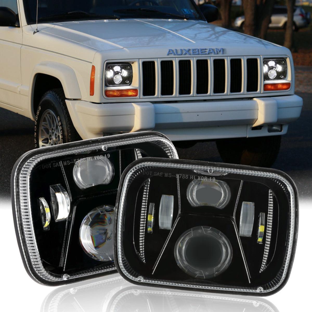 (2pcs/set) 110W 7x6 LED light Headlights for XJ YJ MJ