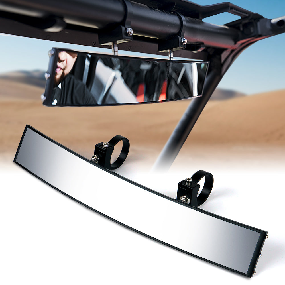 UTV Center View Mirror with LED Lights and Rocker Switch | Valiant Series