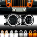 (2pcs/set) 4 Inch LED Fog Lights with DRL & Amber Turn Signal For Wrangler JK 2007-2017 Front Bumper Lamp