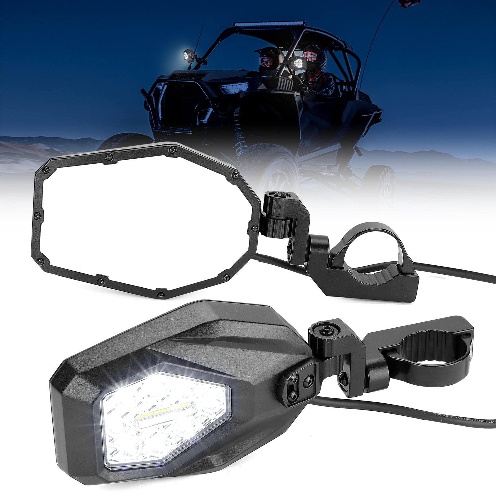 Kemimoto Mirrors with LED Turn Signal Lights(New Design) Comman