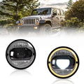 LED Headlight Assembly With Amber Turn Signal For 2007-2017 Wrangler JK 7 Inches LED Dual Beam Projector