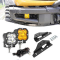 3 Inch 80W 9600LM LED Pods Lights White&Yellow with Front Bumper Fog Light Mount Brackets For Bronco 2021 2022