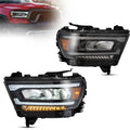 LED Headlight Assembly Reflection Bowl Chrome For 2019-2023 1500 5th Gen(DT)