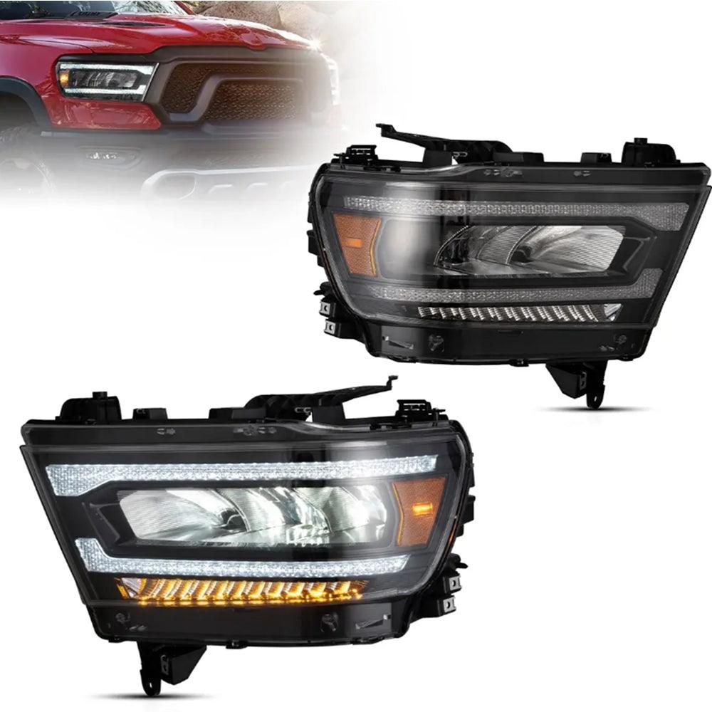 LED Headlight Assembly Reflection Bowl Chrome For 2019-2023 1500 5th Gen(DT)