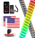 Xprite 2PCS RGB Fat Whip Lights UTV ATV Polaris RZR