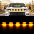 (5pcs/set) LED Front Grille Lights Raptor Style Amber Light Fit for Silverado 2500HD 2020-2021