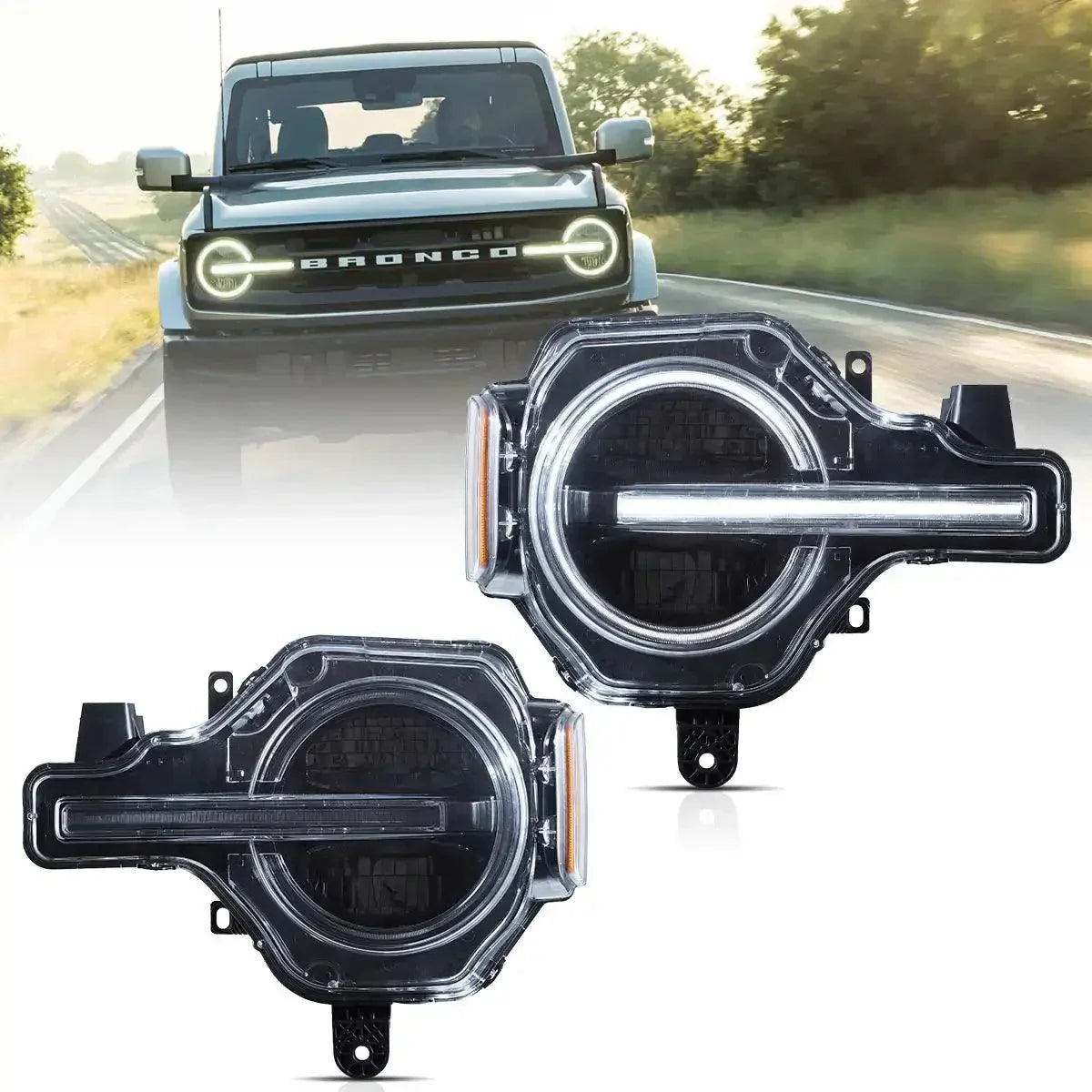 LED Headlight Assembly Projector For 2020-2024 Bronco