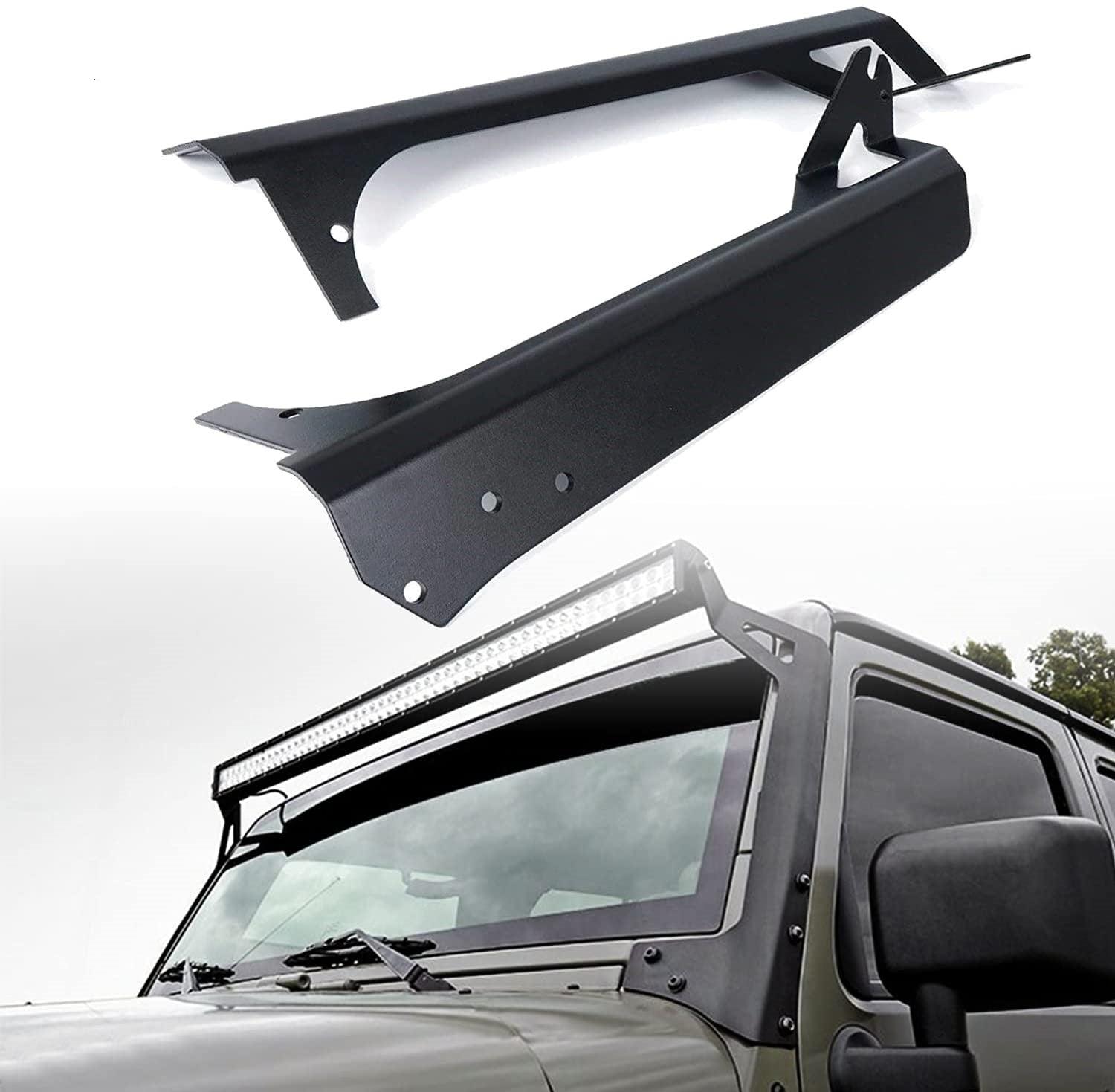 50" Straight Light Bar Windshield Mounting Brackets for 1997-2006 Wrangler TJ