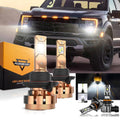 For F150 F250 F350 F-16 Plus Series H13 Built-in Canbus Automotive Grade 14000LM LED Light Bulbs High Low Beam Bundle