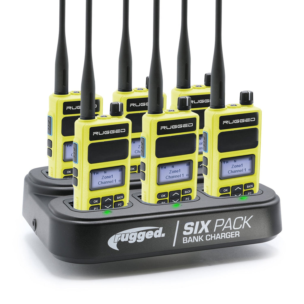 6 PACK - Choose Your Business Band Two Way Handheld Radio - RDH-X - Safety Yellow