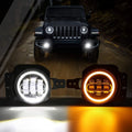 (2pcs/set) 4 Inch 30W Round LED Fog Lights With DRL&Amber Turn Signal for Wrangler JL JLU 2018 2019 2020