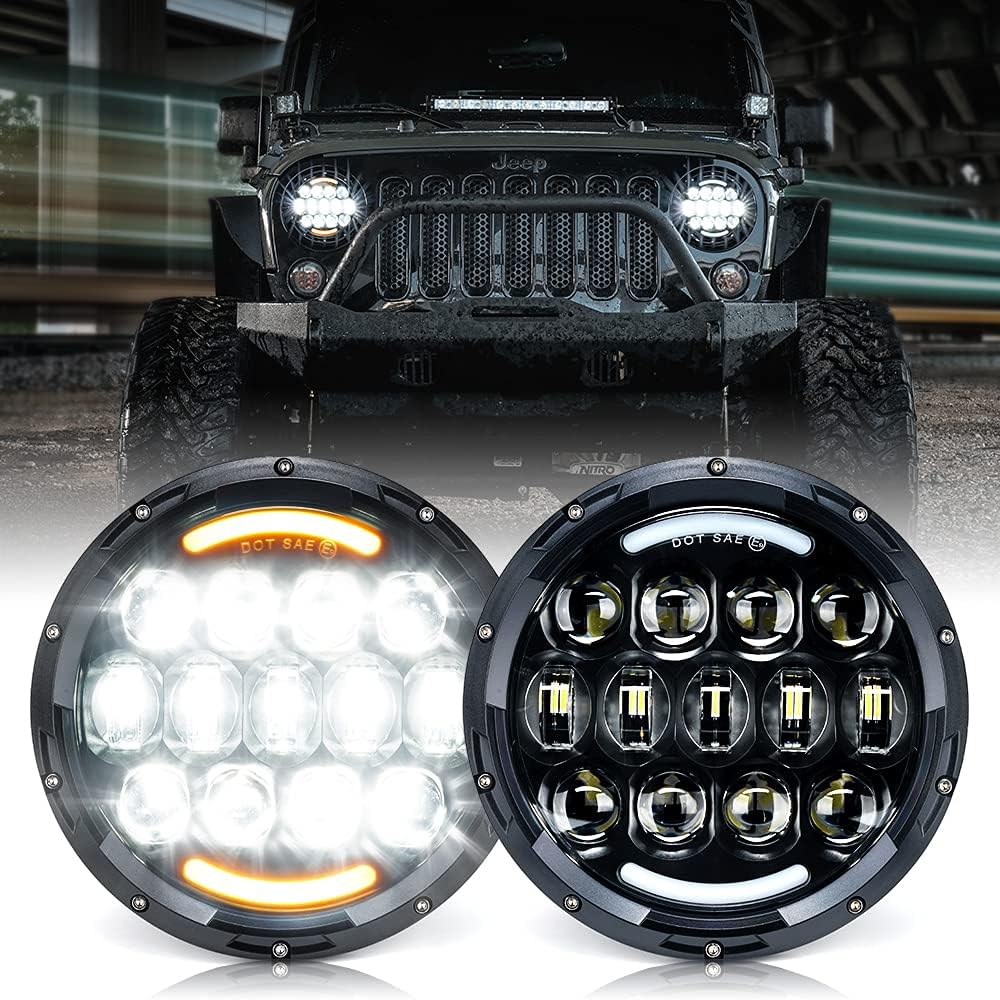 Xprite 7" LED Headlights Wrangler 07-18