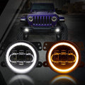 4 Inch 30w LED Fog Lights With White DRL+Amber Turn Signal For Wrangler 07-18 JK TJ LJ Front Bumper Lamp