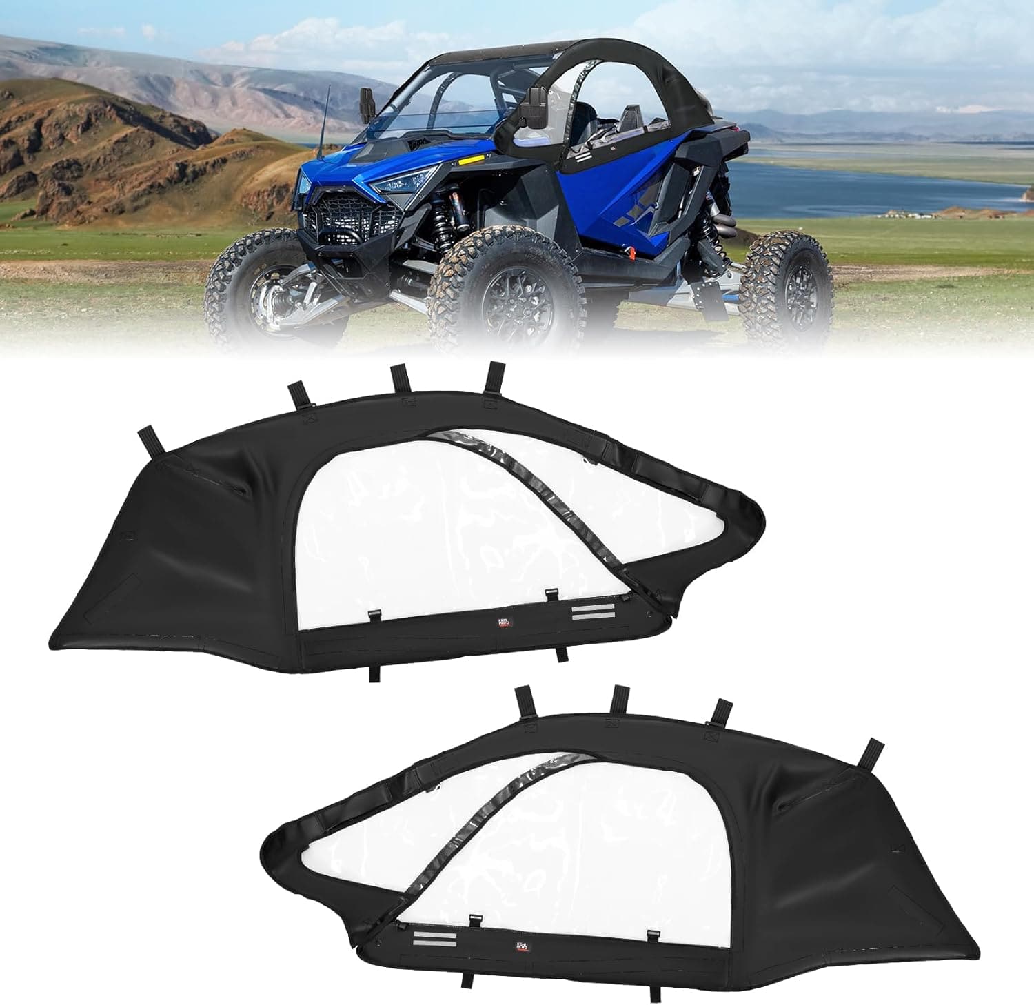 Kemimoto Upper Doors Soft Cab Enclosures Polaris RZR PRO R 2022-2024