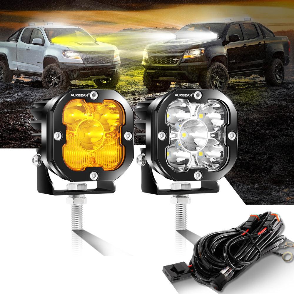 3 Inch 80W 9600LM LED Pods Lights White&Amber for