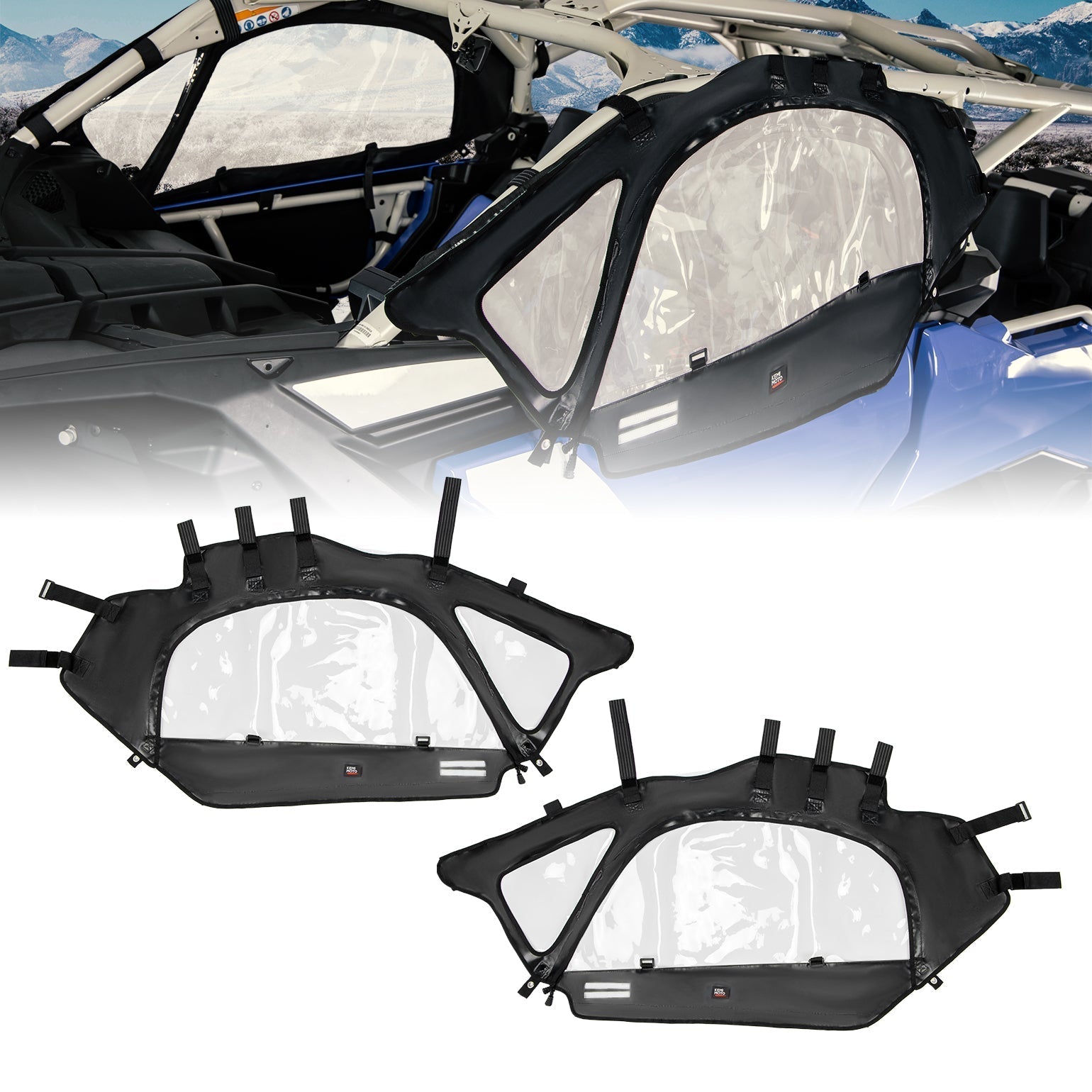 Kemimoto Upgraded Soft Cab Enclosure Doors Maverick X3