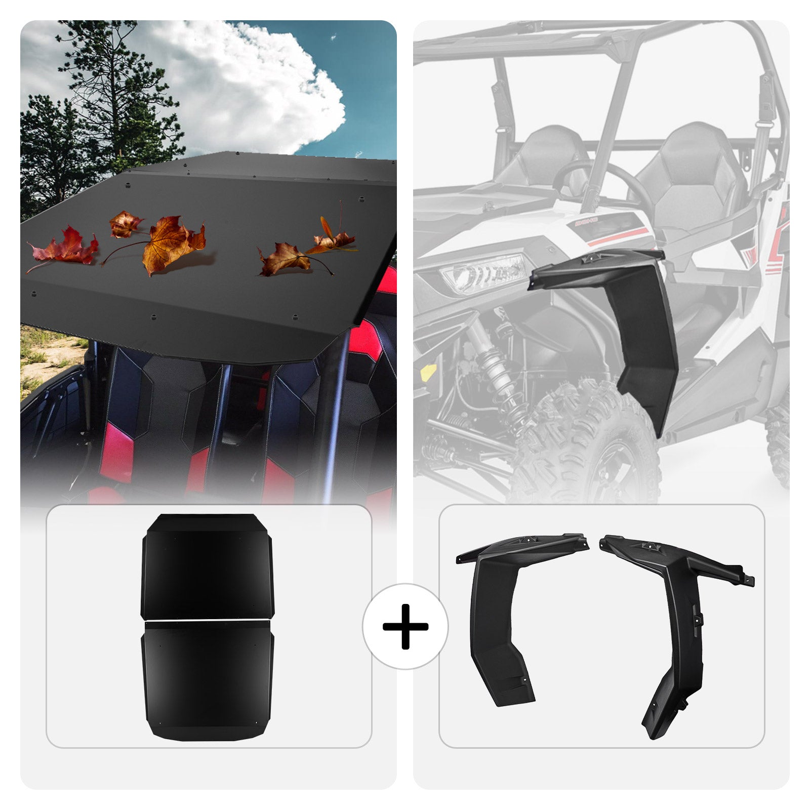 Kemimoto Aluminum Roof and Fender Flares Polaris RZR