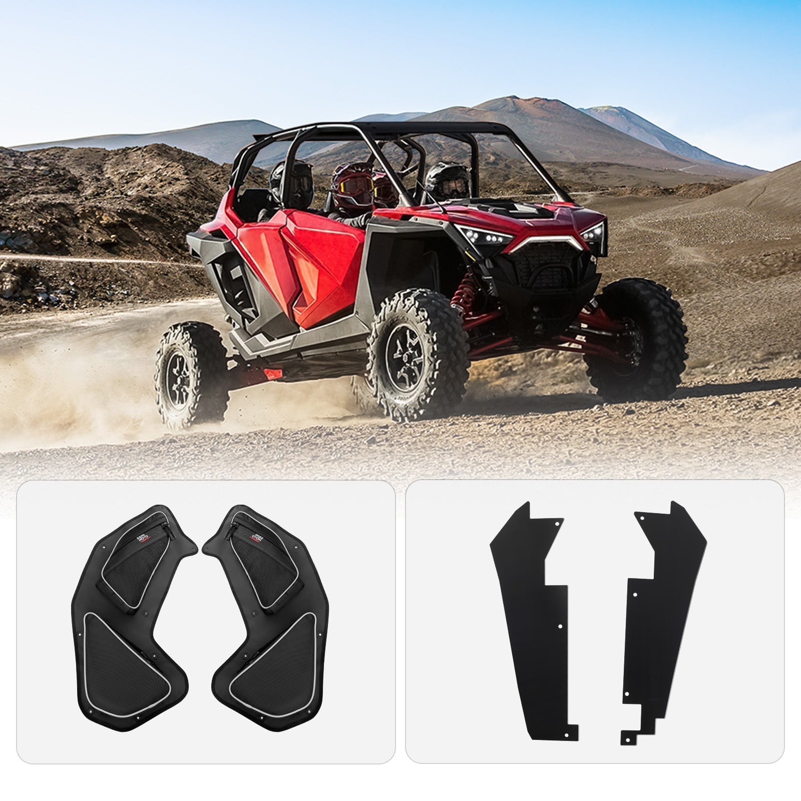Kemimoto Rear Door Bags and Fender Flares Polaris RZR