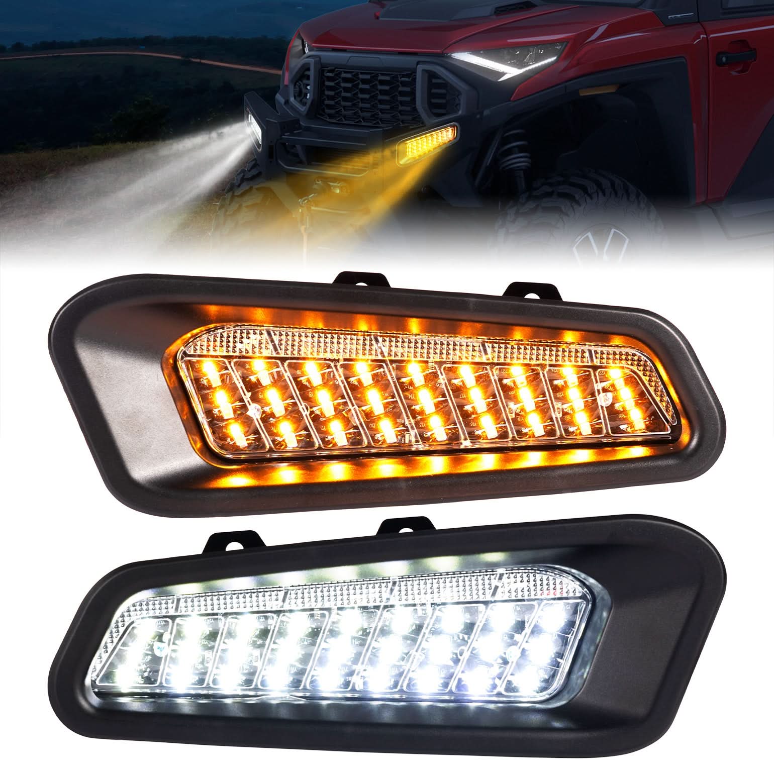 Kemimoto LED Front Bumper Lights Polaris Ranger XD 1500 / CREW 2024-20