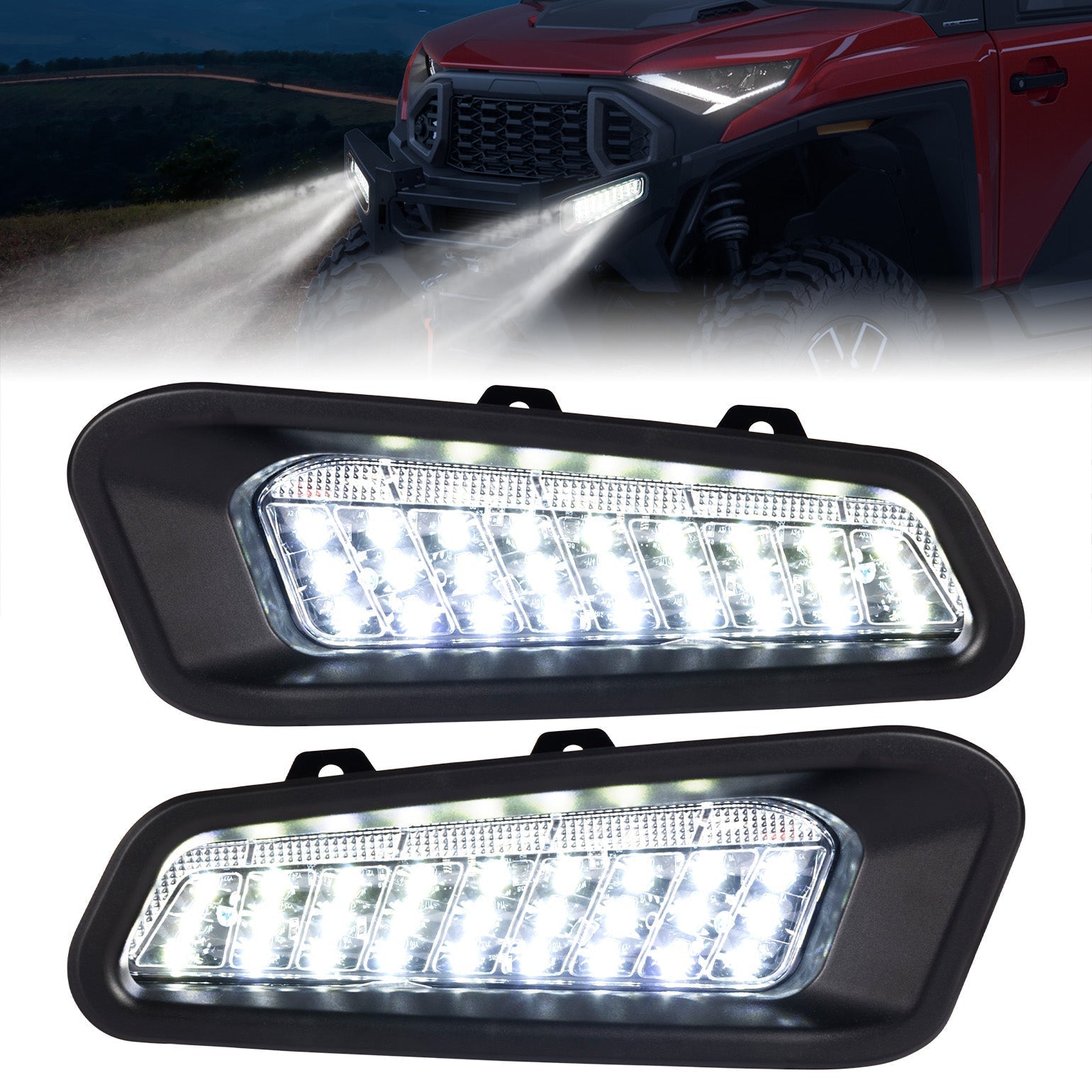 Kemimoto Front Brushguard Auxiliary Lights Polaris Ranger XD 1500 / CR