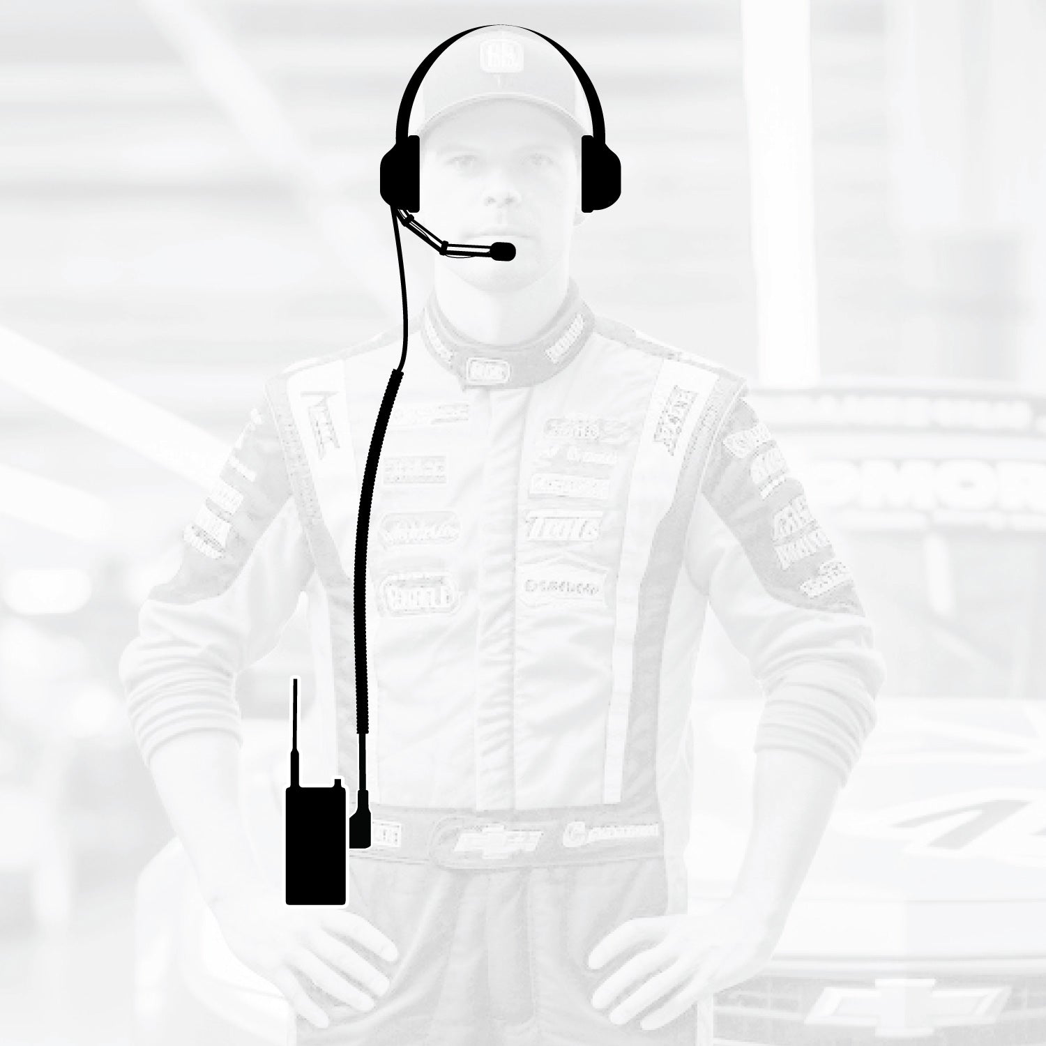 Crew Chief - H42 Spotter Headset and Rugged Handheld Radio Package - Single Radio with Nitro Bee X / R1 Business Band Handheld - Digital and Analog / Blue