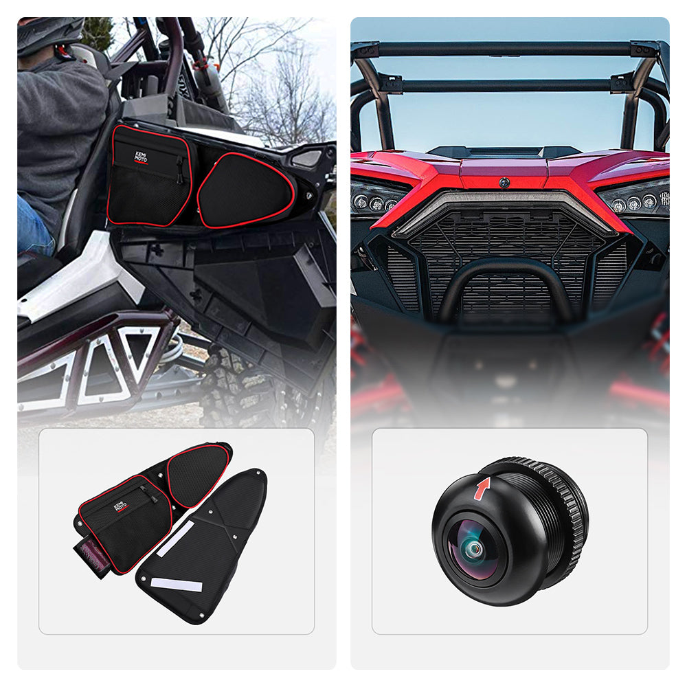 Kemimoto Front Side Door Bags and Front Camera Polaris RZR XP 1000