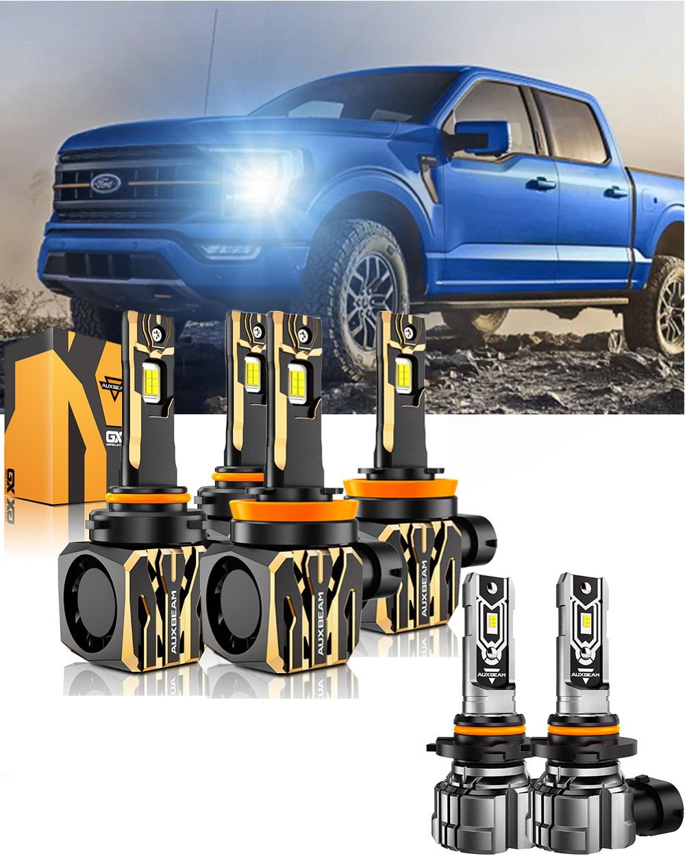 For 2015-2020 F-150 9005 H11 LED Headlight Bulbs Bundle