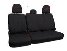 Rear Bench Seat Covers for 2012-14 Ford Raptor - Black with Red Stitch
