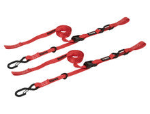1" x 10' Cam-Lock Tie Down with Snap S-Hooks and Soft-Tie (2 Pack) - Black