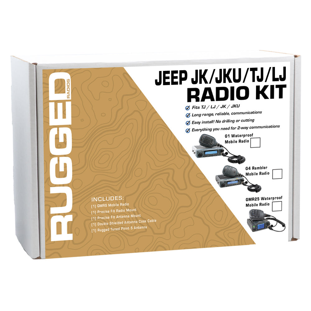 GMRS Mobile Radio Kit for Wrangler TJ LJ and JK - JK 2-Door (07-10) and JKU 4-Door (07-19) / GMR25 Waterproof