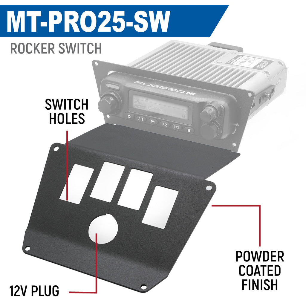 Lower Accessory Panel for 2025 Polaris RZR Pro XP Pro R and Pro S Radio Mount - Rocker Switch