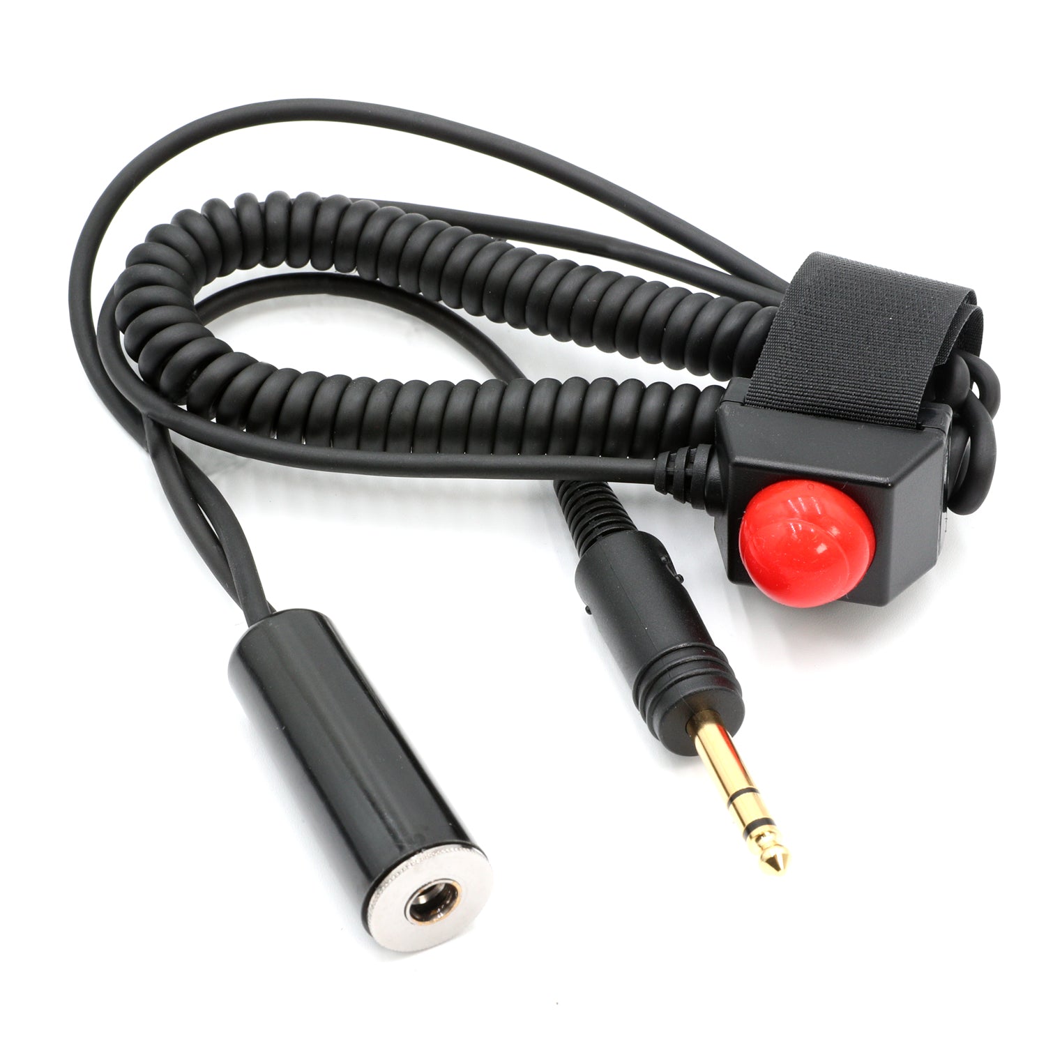 General Aviation Pilot Velcro Mount Push to Talk (PTT) Coil Cord