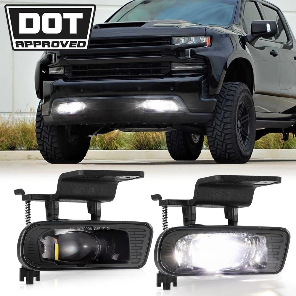 (2pcs/set) 60W DOT Approved LED Fog Lights fit for Silverado 1500/2500 1999 2000 2001 2002, 1500HD/2500HD/3500 2001 2002