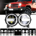 (2pcs/set) 9 Inch 120W DOT Approved LED Headlights with Halo Ring DRL & High Low Beam for 2018-2021 JL JLU Gladiator JT