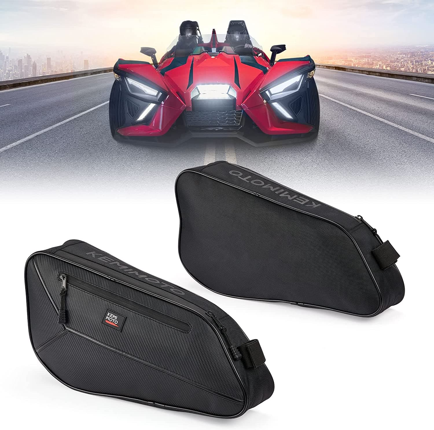 Kemimoto Side Storage Bags Fit Polaris Slingshot S/R/SL/SLR/GT (Pair)