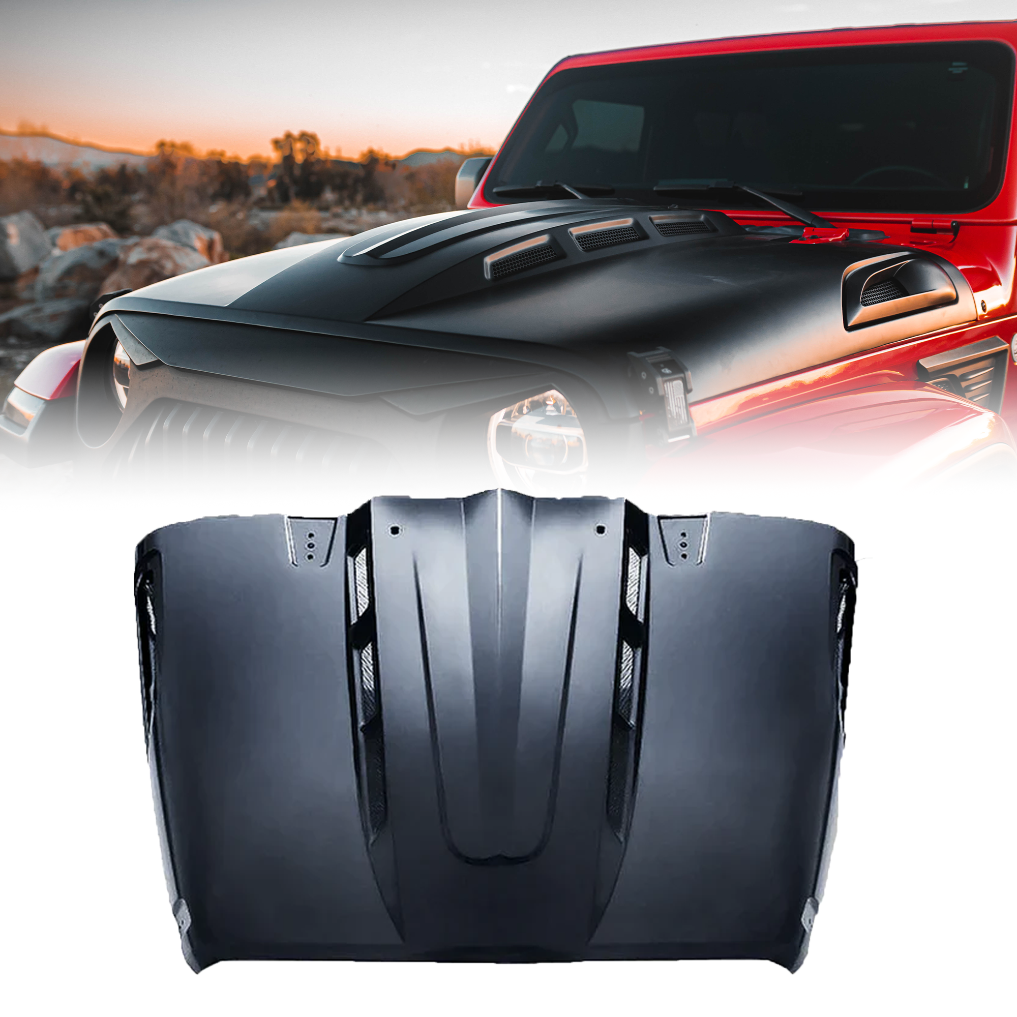 Xprite Wrangler JL & Gladiator JT Heat Dispersion Hood | Avenger