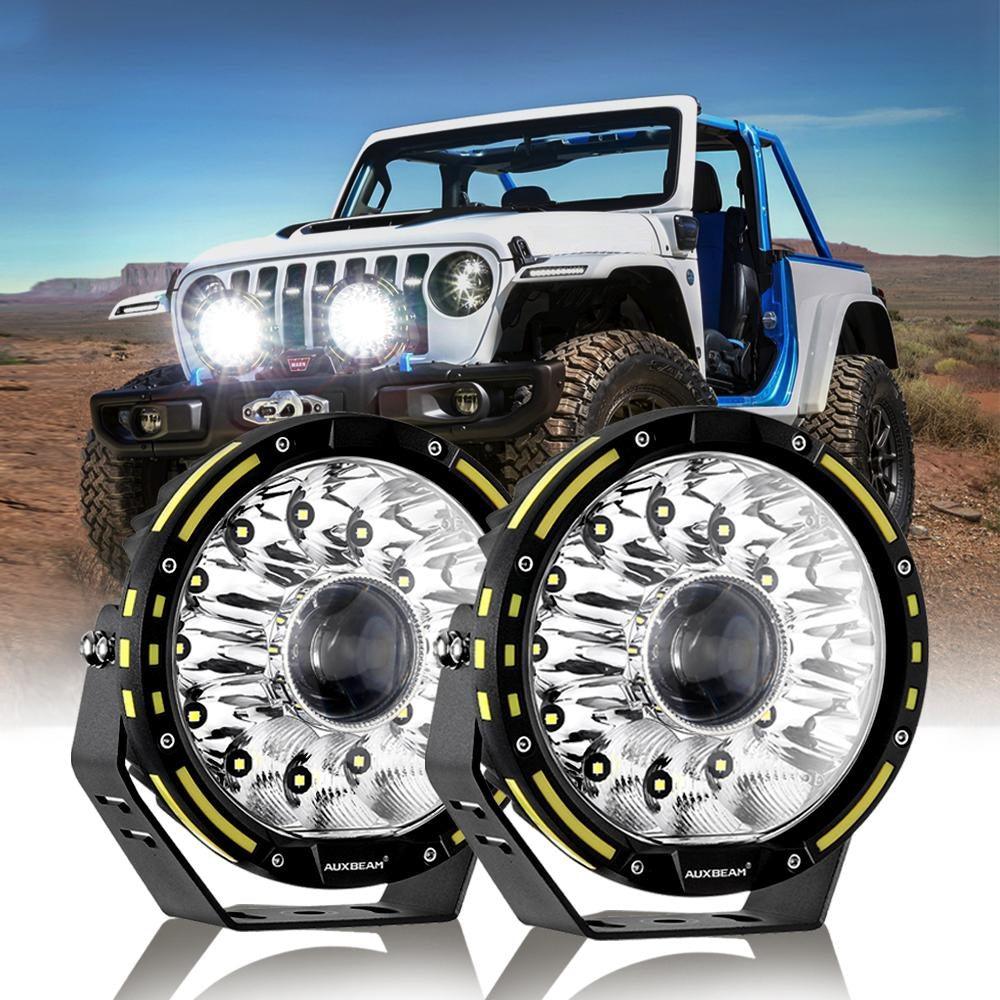 (2pcs/set) 7 Inch 230W 33332LM 360-PRO Series Custom Lens Offroad LED Driving Lights+Amber/Black Covers(Optional) for WRANGLER JL JK TJ