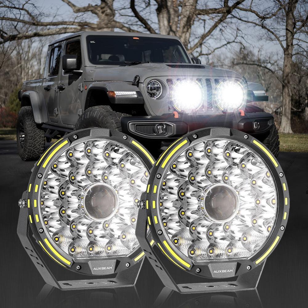 (2pcs/set) 9 INCH 270W 37776LM 360-PRO Series Custom Lens Offroad LED Driving Lights+Amber/Black Covers(Optional) for WRANGLER JL JK TJ