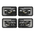 4x6 Inch DOT Sealed Beam LED Headlights with DRL For Peterbilt Kenworth Freightinger Ford