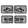 4x6 Inch DOT Sealed Beam LED Headlights with DRL For Peterbilt Kenworth Freightinger Ford