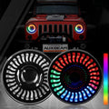 (2pcs/set) 7 inch 80W Hi-Lo Beam LED Headlight With RGB Flowing Halo Ring App Control for Wrangler JK, TJ, LJ, CJ