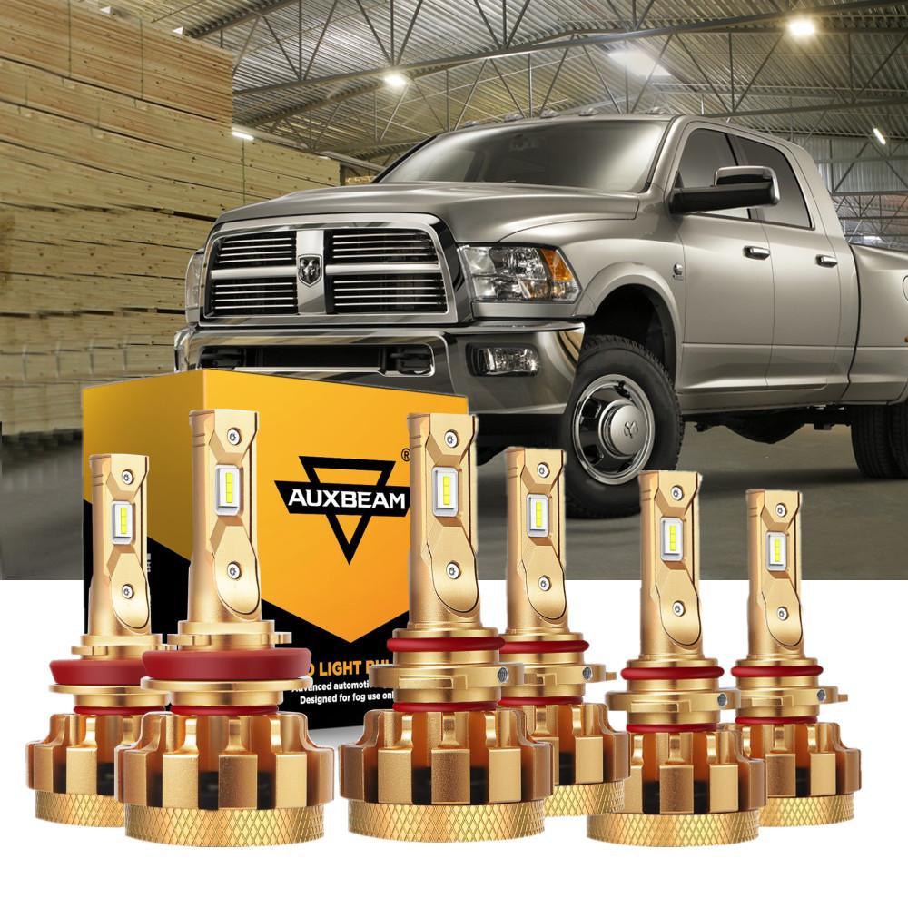 For 2009-2010 1500(with 4 headlamps) F-16 Plus Series Built-in Canbus Automotive Grade 14000LM LED Light Bulbs High Low Beam Bundle