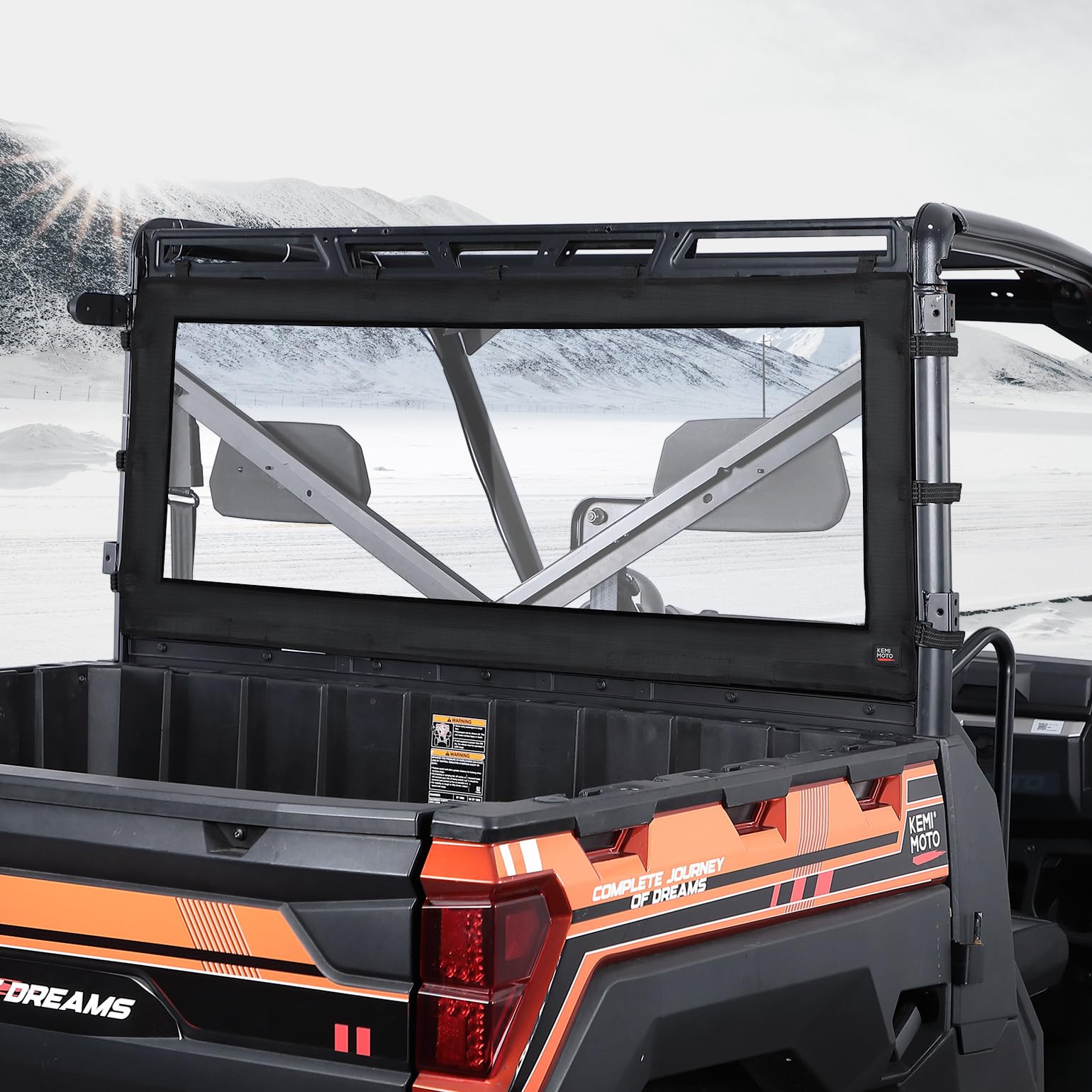 Kemimoto Upgraded PVC Rear Window Polaris Ranger XP 1000 / Crew 2020-2